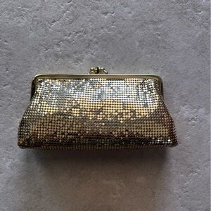 Whiting & Davis Gold Mesh Clutch Evening Bag